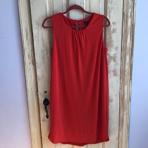 Ann Taylor orange stretch lined shift dress size M